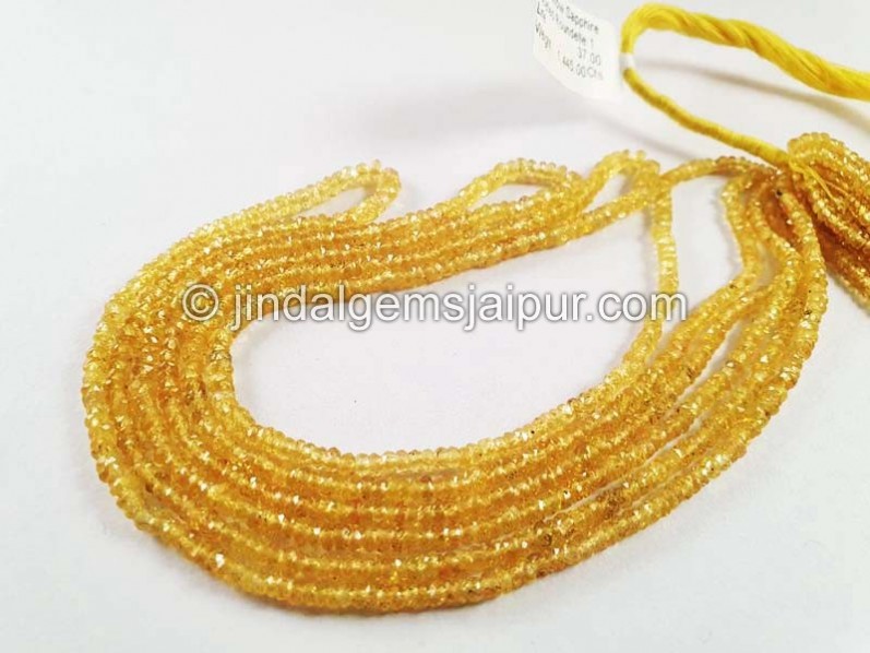 Lime Yellow Sapphire Faceted Roundelle Shape Beads