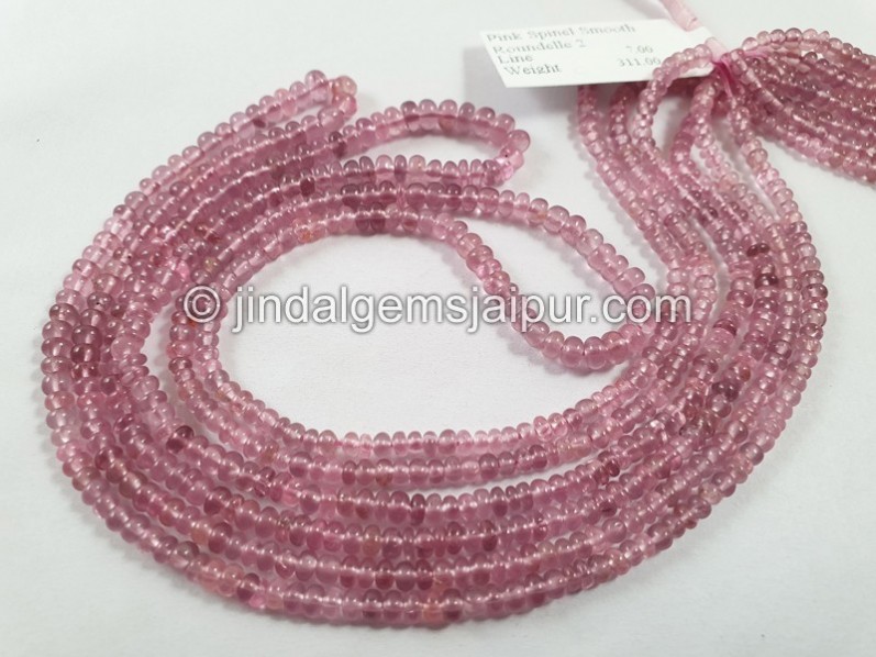 Purplish Pink Spinel Smooth Roundelle Beads