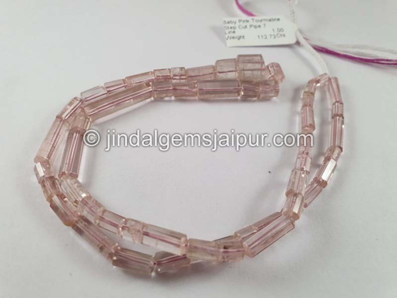 Baby Pink Tourmaline Pipe Shape Beads