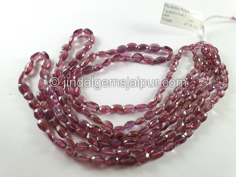Rhodolite Purple Garnet Faceted Oval Beads
