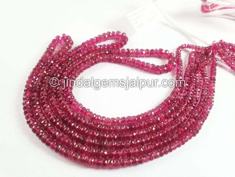 Rubellite Faceted Roundelle Beads