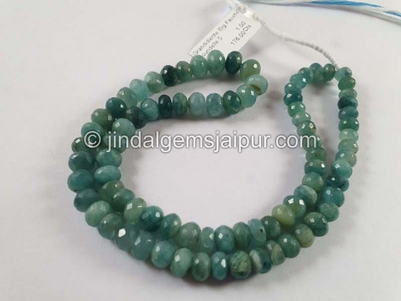 Grandidierite Big Faceted Roundelle Beads