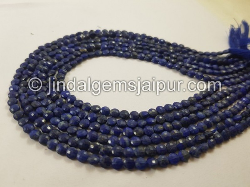 Lapis Faceted Coin Beads