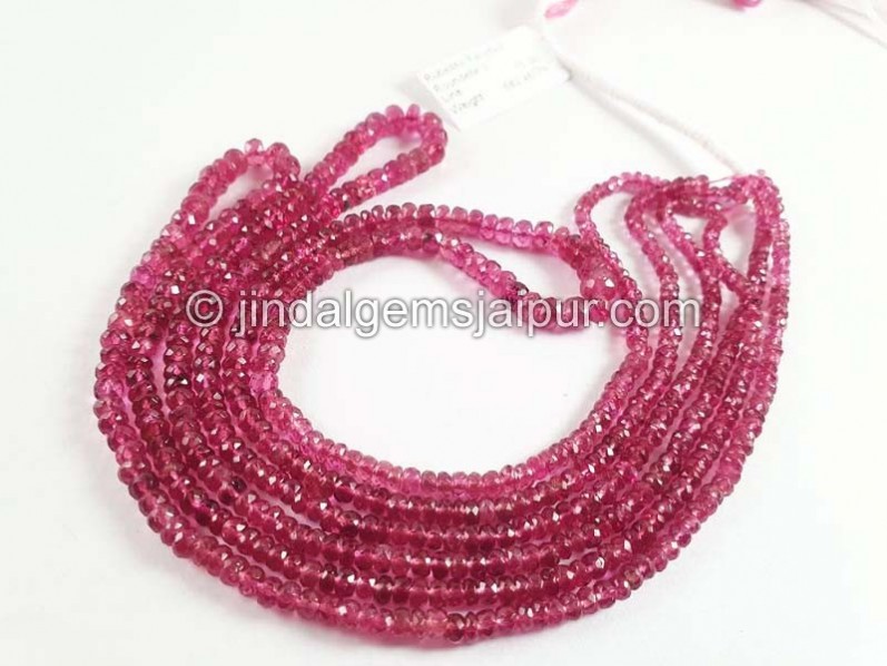 Rubellite Faceted Roundelle Beads