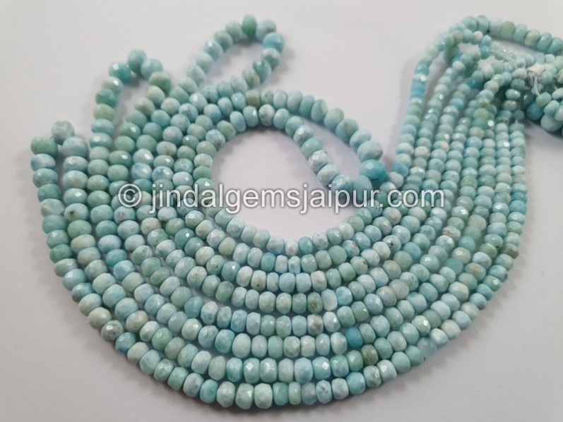 Larimar Faceted Roundelle Beads