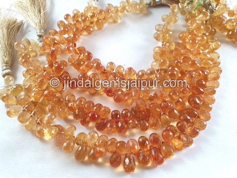Imperial Topaz Faceted Drops Beads