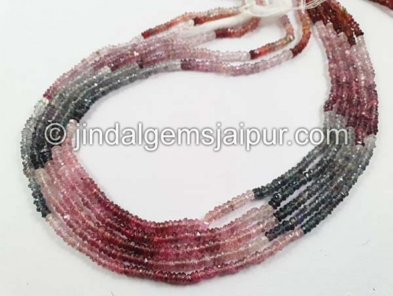 Multi Spinel Faceted Roundelle Shape Beads