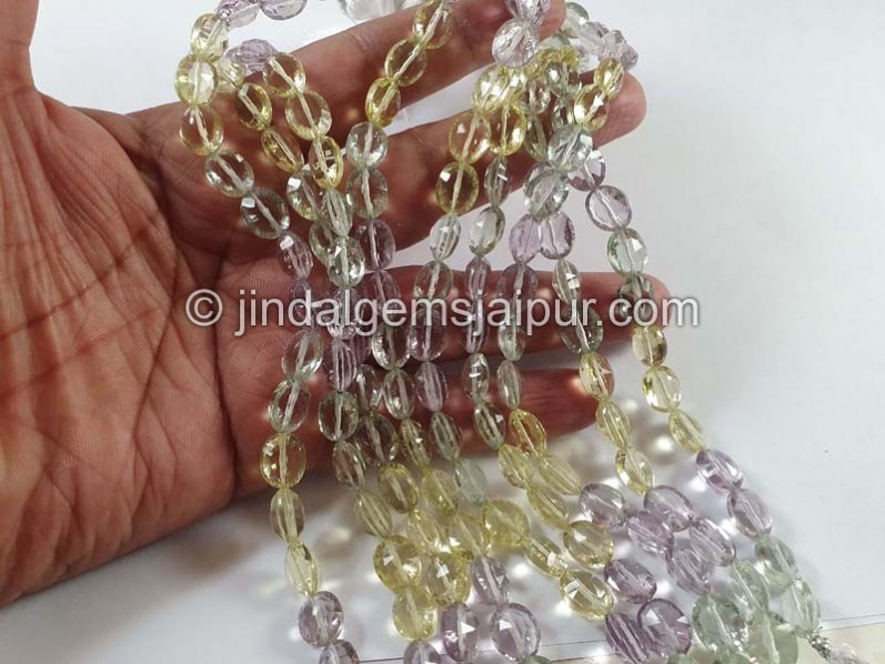 Multi Stone Concave Cut Oval Beads