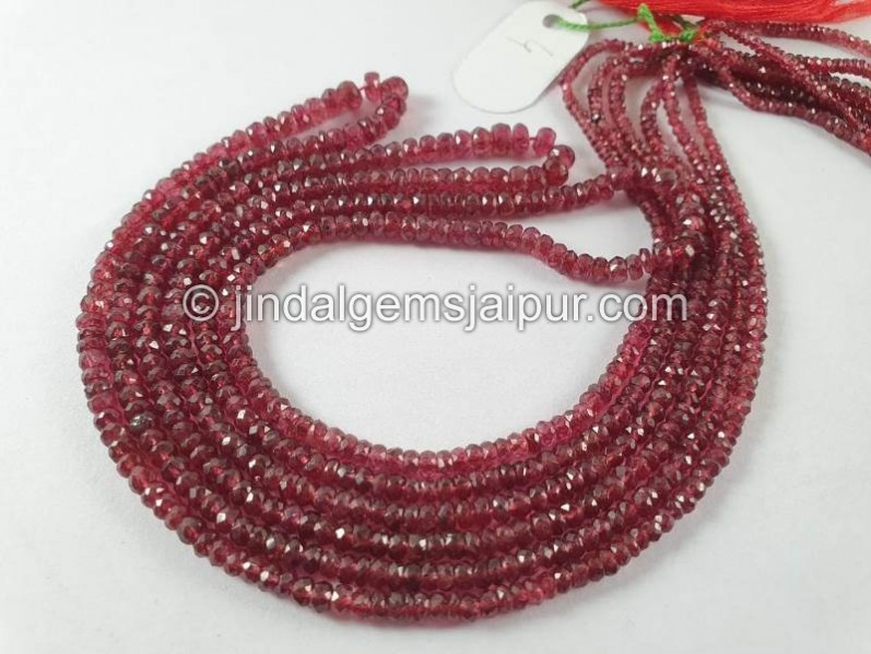 Red Spinel Faceted Roundelle Beads