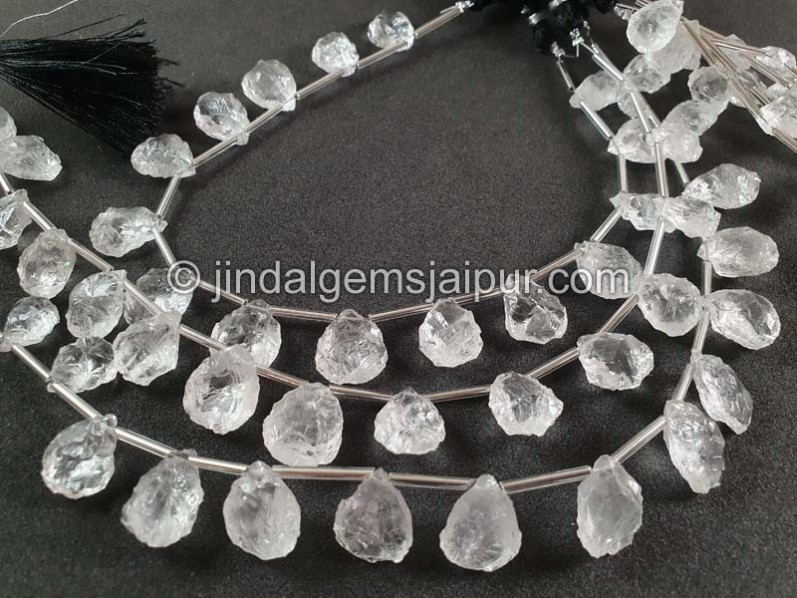 Crystal Hammered Pear Beads