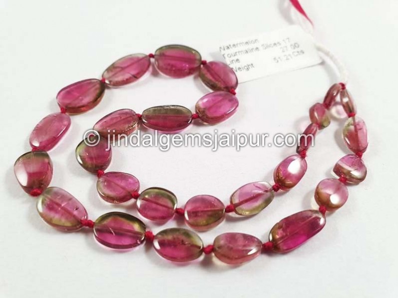 Watermelon Tourmaline Slices Beads