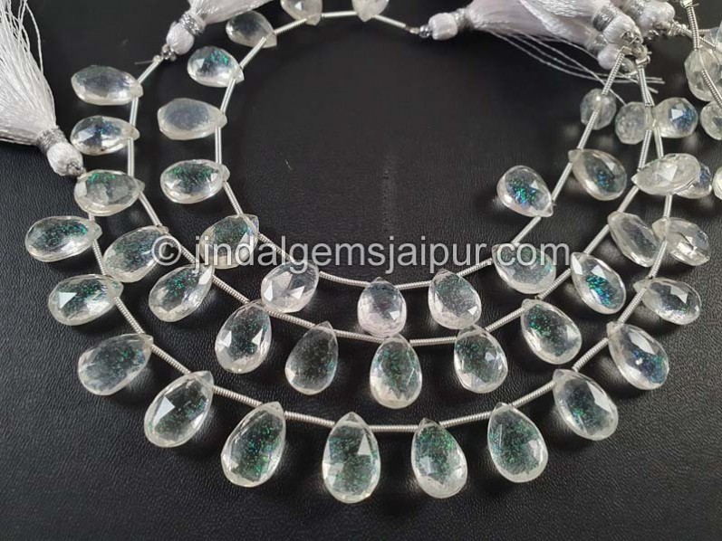 Ethiopian Opal Crystal Doublet Big Faceted Pear Beads