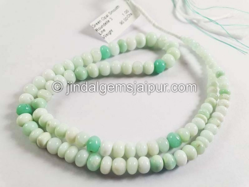 Green Opal Smooth Roundelle Shape Beads