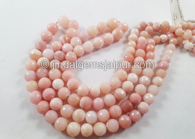 Pink Opal Faceted Round Balls Shape Beads