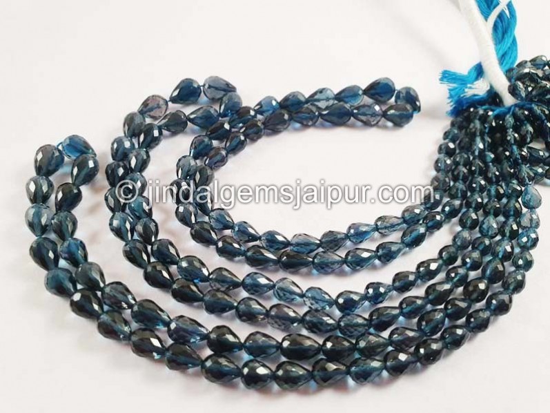 London Blue Topaz Straight Drill Drops Beads