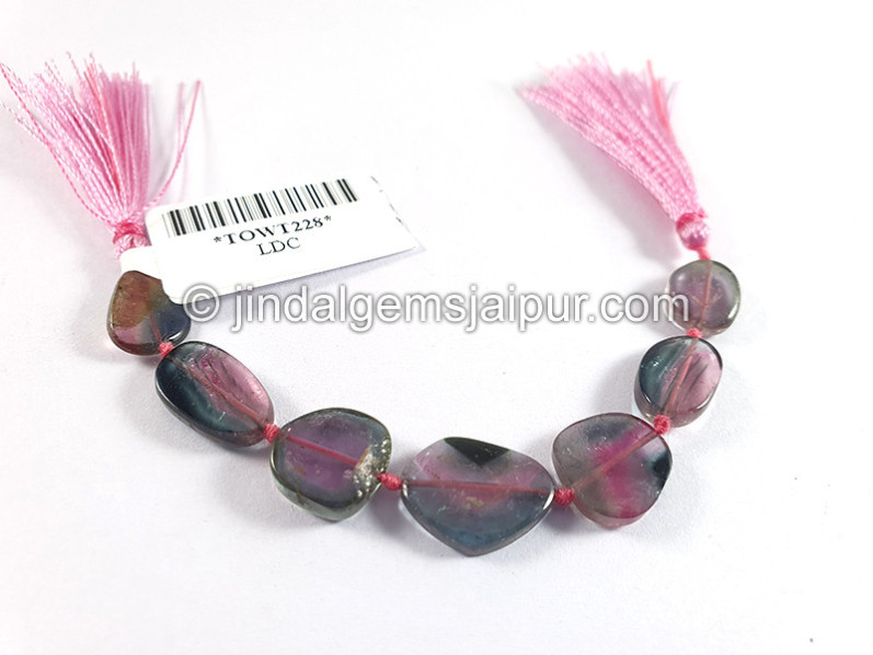 Watermelon Tourmaline Smooth Slices Beads