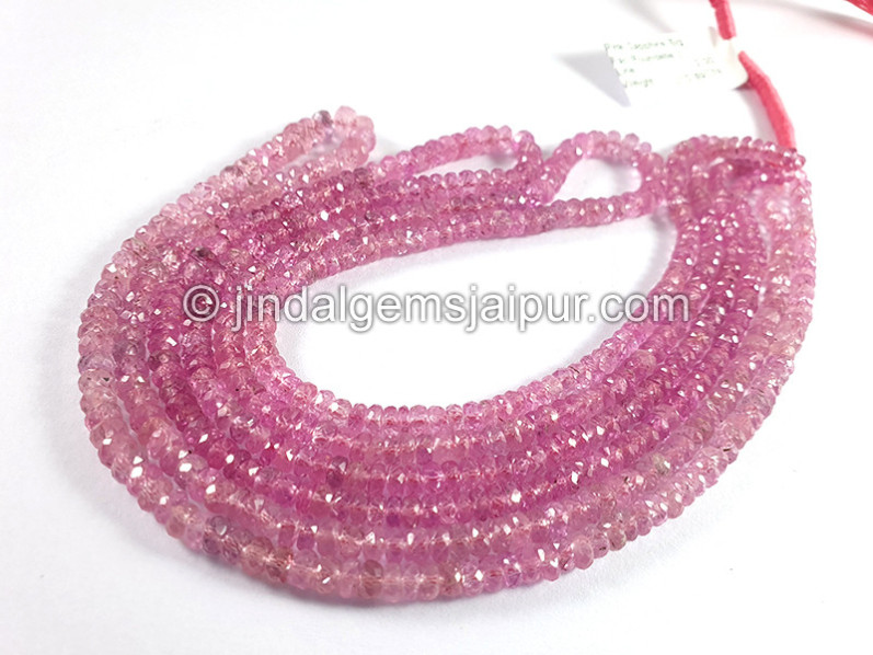 Pink Sapphire Big Faceted Roundelle Shape Beads