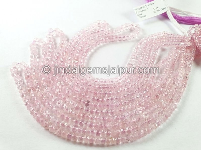 Morganite Faceted Roundelle Beads