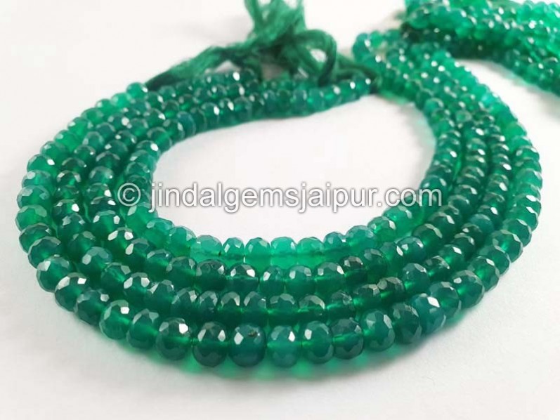 Green Onyx Faceted Roundelle Beads