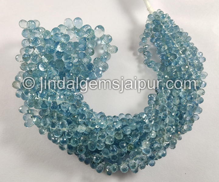 Santa Maria Aquamarine Faceted Drops Shape Beads