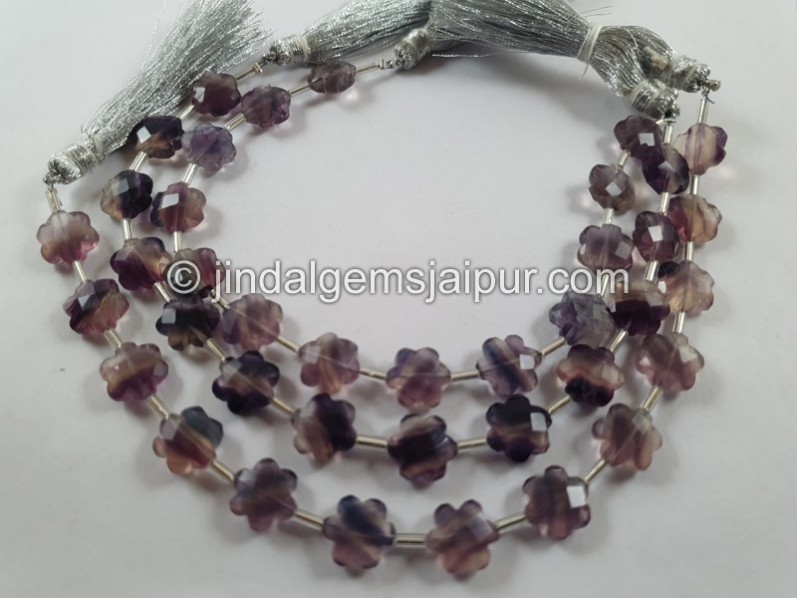 Fluorite Faceted flower Beads