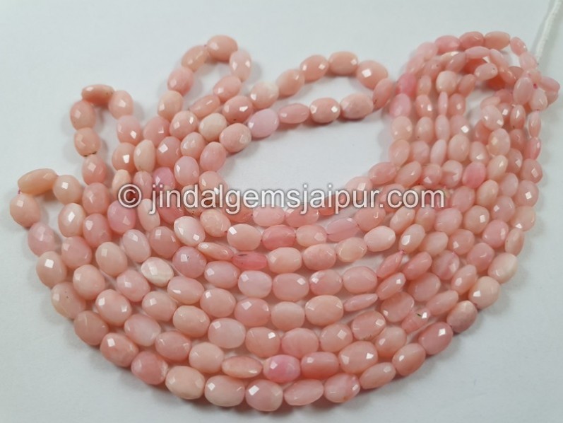 Pink Opal Faceted Oval Beads