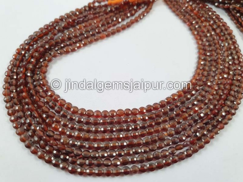 Spessartite Faceted Coin Beads