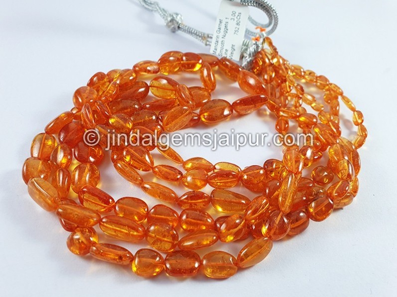 Mandarin Garnet Smooth Nuggets Beads