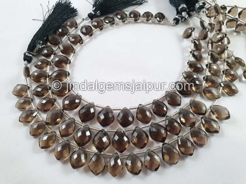 Smoky Quartz Faceted Dolphin Pear Beads