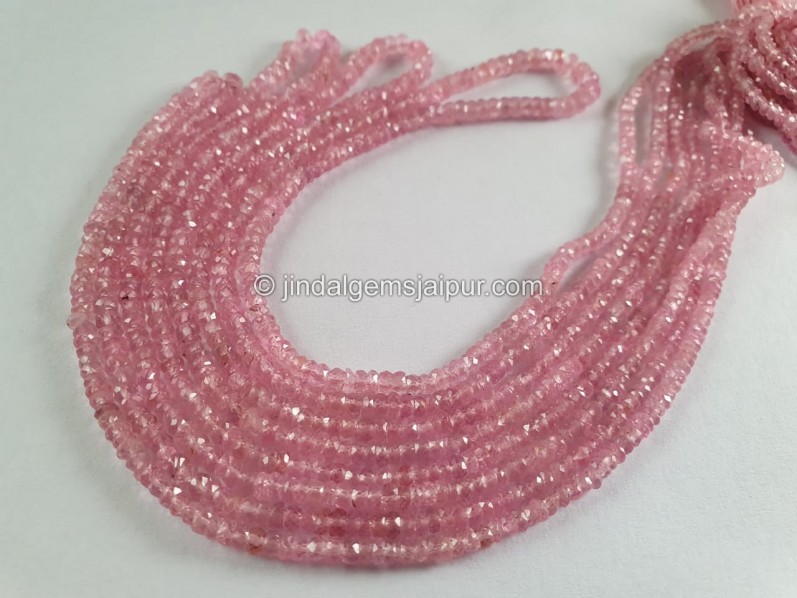 Pink Spinel Faceted Roundelle Beads