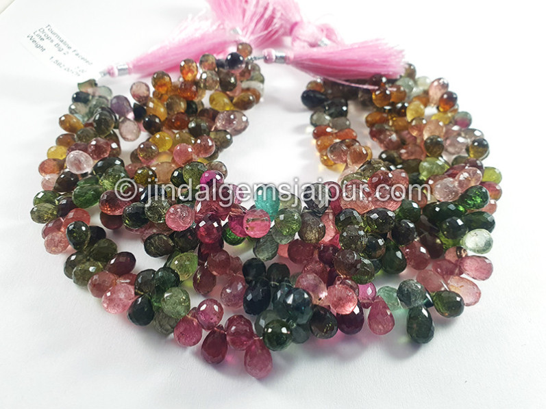 Tourmaline Faceted Drops Shape Big Beads