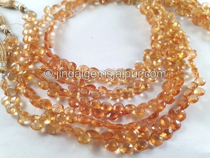 Imperial Topaz Faceted Heart Beads