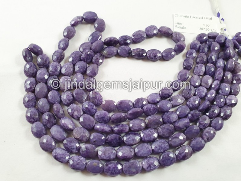 Charoite Faceted Oval Beads