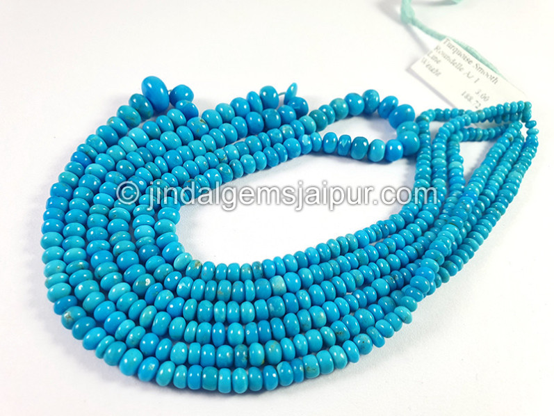 Turquoise Smooth Roundelle Shape Beads