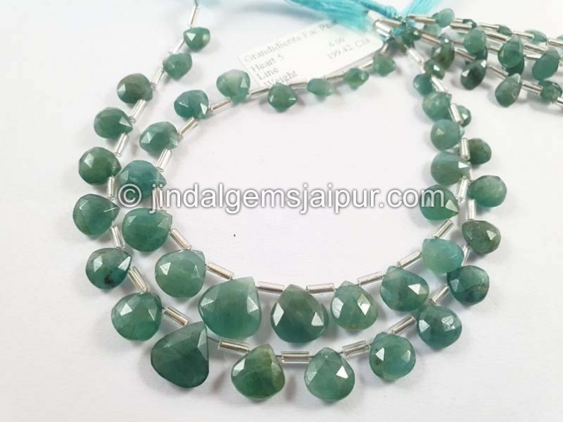 Grandidierite Faceted Heart Beads