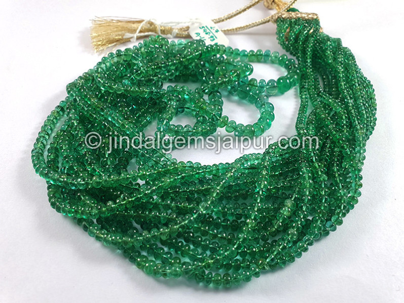 Emerald Smooth Roundelle Shape Beads