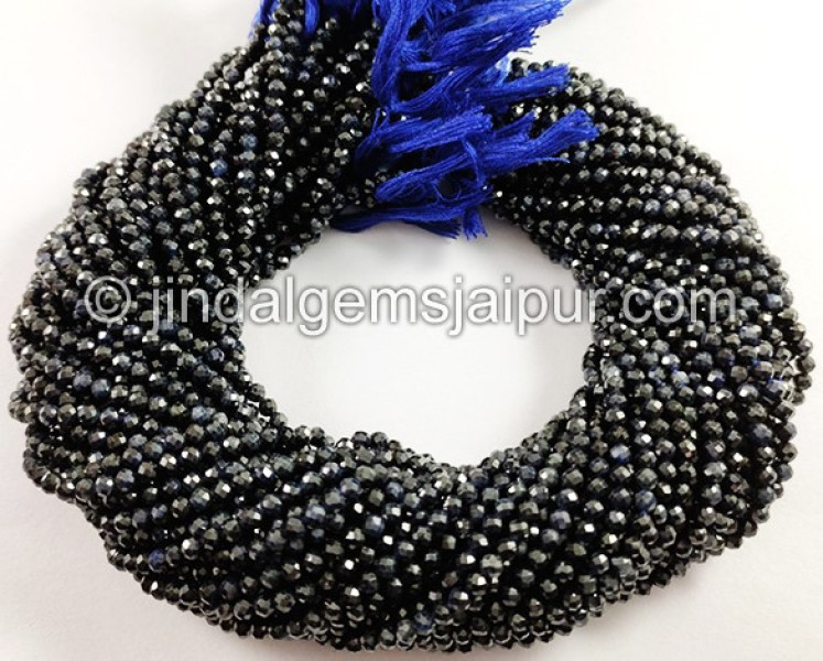 Blue Sapphire Faceted Roundelle Shape Beads