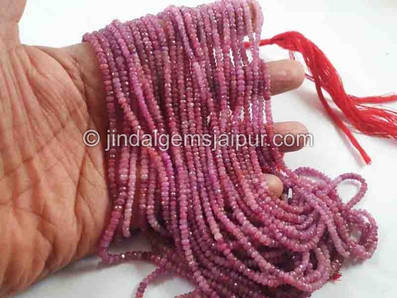 Natural Ruby Shaded Faceted Roundelle Beads