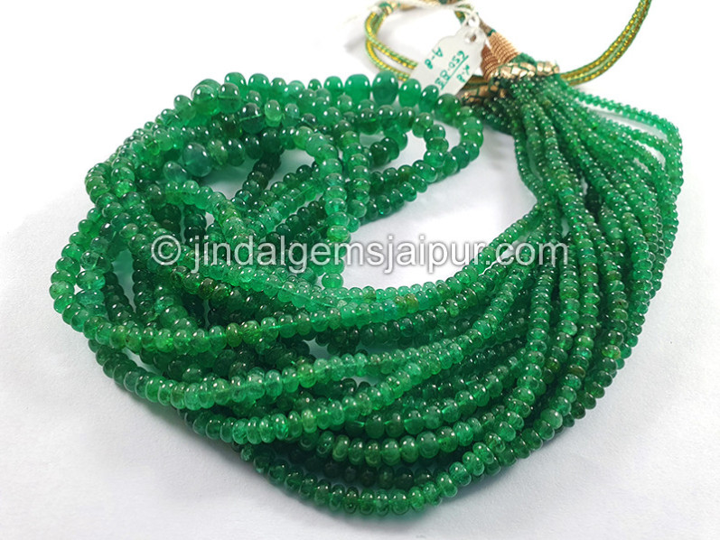 Emerald Smooth Roundelle Shape Beads