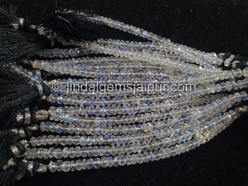 Rainbow Moonstone Faceted Roundelle Shape Beads