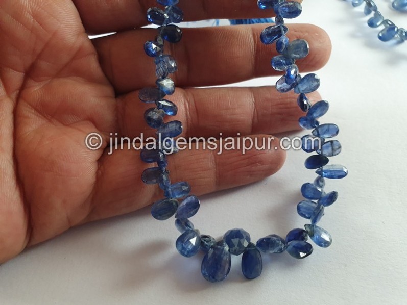 Kyanite Faceted Pear Beads