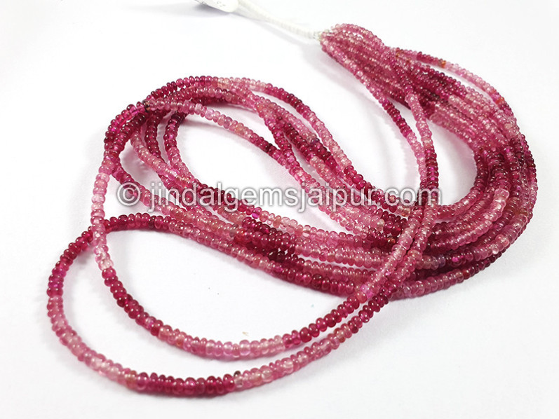 Ruby Smooth Roundelle Shaded Shape Beads