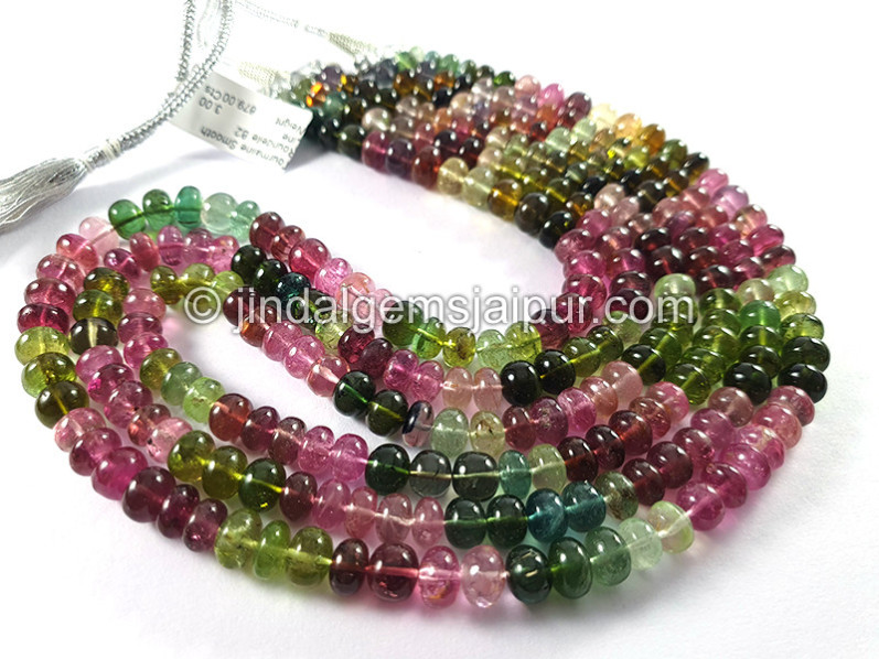 Tourmaline Smooth Roundelle Shape Beads