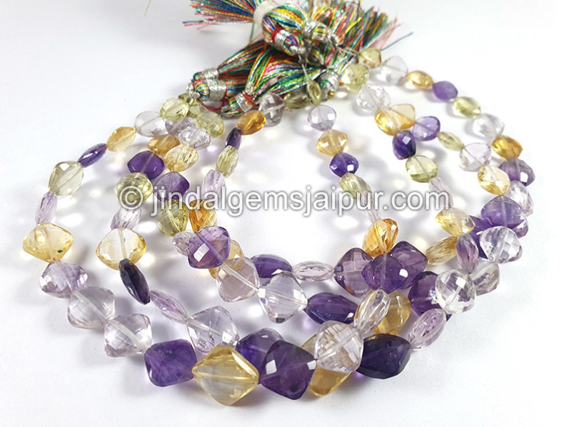 Multi Stone Faceted Kite Shape Beads