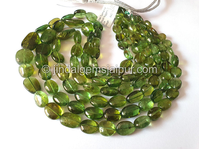 Green Tourmaline Smooth Nuggets Beads