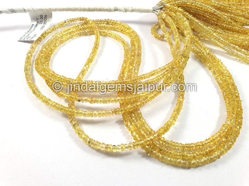 Lemon Sapphire Smooth Roundelle Shape Beads