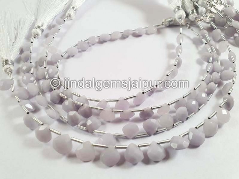 Yttrium Fluorite Faceted Heart Shape Beads