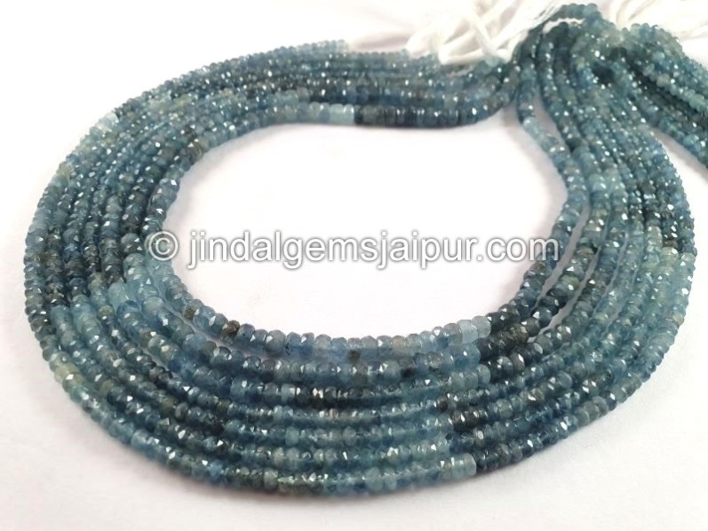 Santa Maria Aquamarine Faceted Roundelle Shape Beads