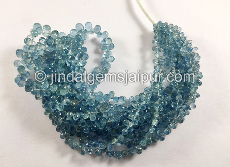 Santa Maria Aquamarine Faceted Drops Shape Beads