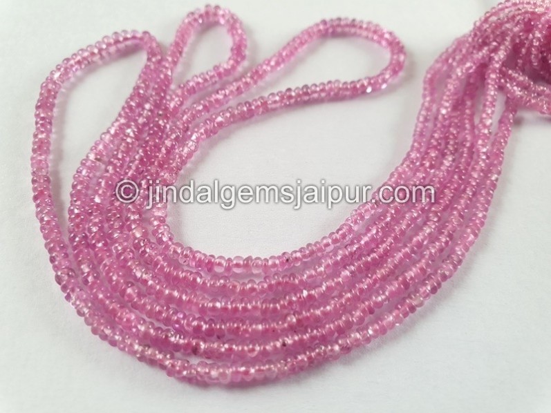 Natural Pink Sapphire Smooth Roundelle Beads